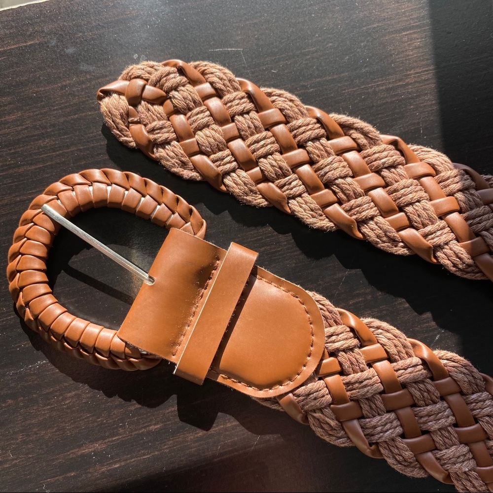 Faux Leather Braided Belt (Medium)
